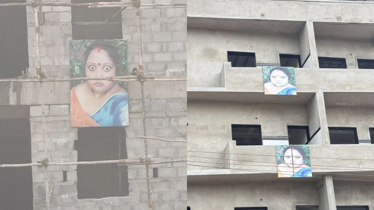 बेंगलुरु में कंस्ट्रक्शन साइट पर साड़ी पहनी महिला की रहस्यमयी तस्वीर चर्चा में