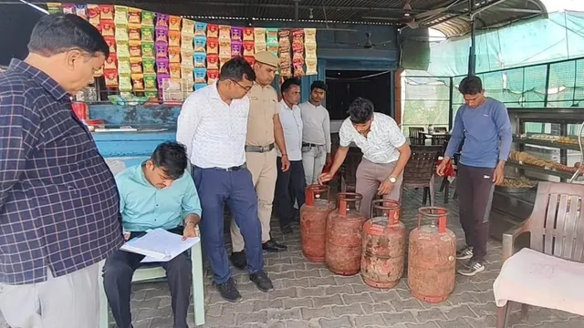 महेंद्रगढ़ के नांगल चौधरी में होटल-दुकानों पर खाद्य-आपूर्ति विभाग का छापा, आठ घरेलू गैस सिलिंडर जब्त