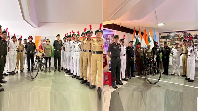 हौसलों की साइकिल पर भारत यात्रा: 5700 किमी की दूरी तय कर कोलकाता पहुंचीं आशा, NCC कैडेटों में भरा जोश