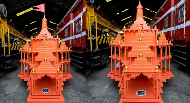 गोरखपुर रेलवे स्टेशन के प्लेटफार्म नौ पर लगी श्रीराम मंदिर की प्रतिमूर्ति, यात्रियों को कर रही आकर्षित