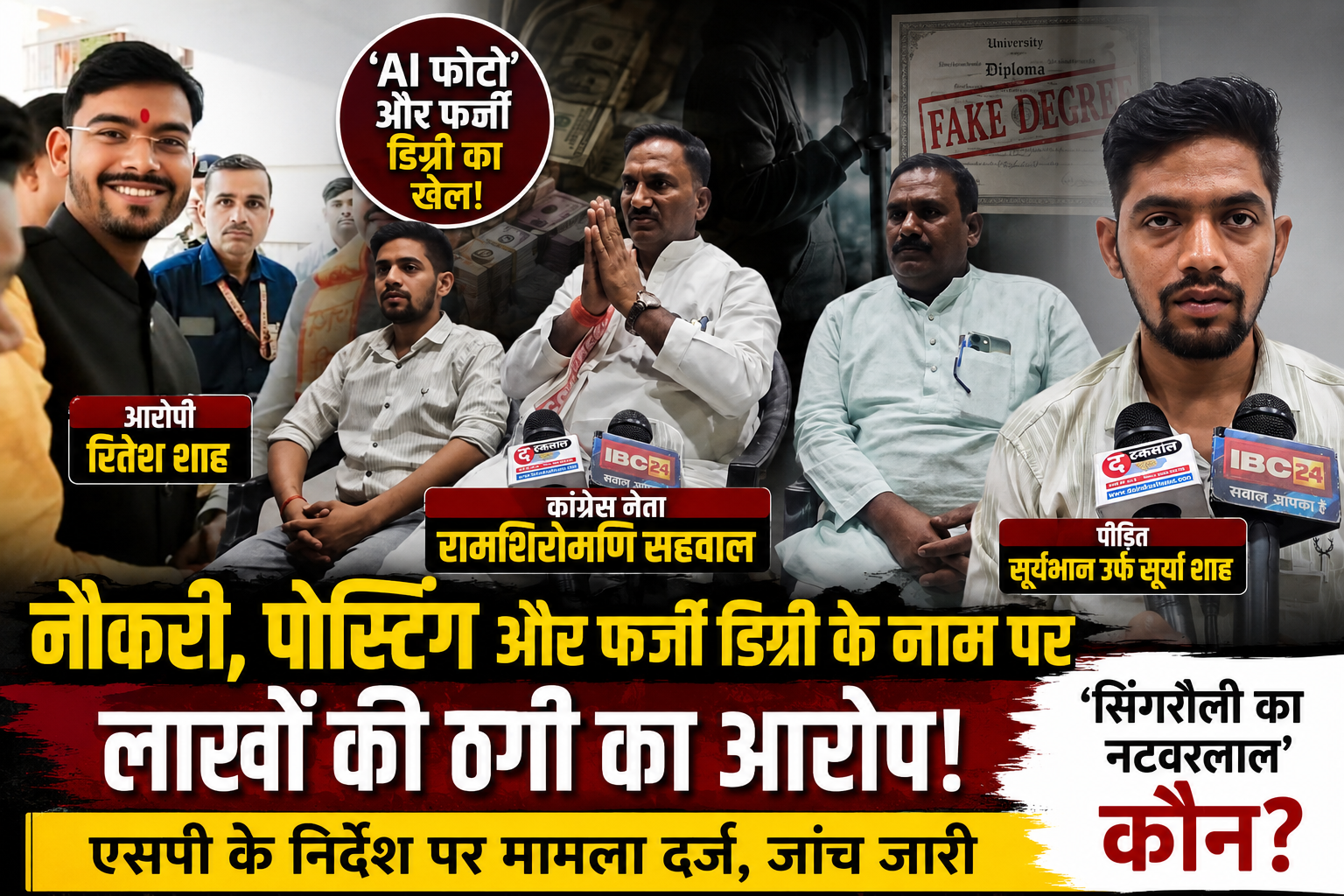AI फोटो दिखाकर नेताओं से करीबी का दावा, नौकरी दिलाने के नाम पर लाखों की ठगी? कांग्रेस नेता ने बताया ‘सिंगरौली का नटवरलाल’