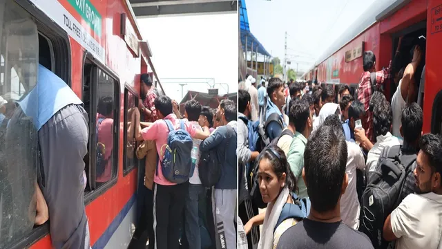 पहले दिन मेरठ में 22 हजार अभ्यर्थियों ने दी परीक्षा, रेलवे स्टेशन पर उमड़ी भीड़ से हुई परेशानी