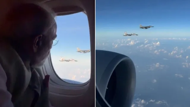 Video: F-16 और सुखोई-30 ने इंडोनेशियाई में किया पीएम मोदी के विमान का स्वागत