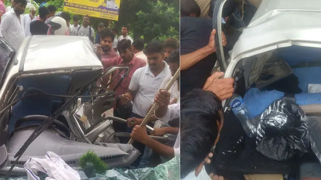 लखनऊ-बहराइच हाईवे पर मौरंग लदे डंपर ने कार में मारी टक्कर, चार लोगों की मौत; बच्ची की हालत गंभीर