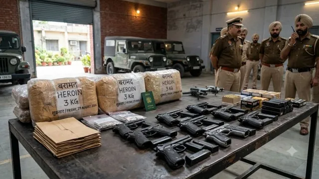 अमृतसर में तीन जगह पुलिस की दबिश, 8 तस्कर गिरफ्तार; पाकिस्तान से आई 18 पिस्तौल और 3 किलो हेरोइन बरामद