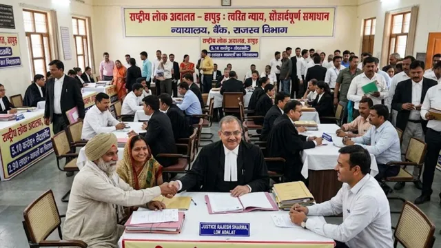 हापुड़ में राष्ट्रीय लोक अदालत का बड़ा रिकॉर्ड, 2.90 लाख मामलों का निस्तारण; 5 करोड़ का हुआ सेटलमेंट