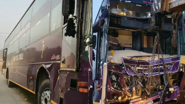लखनऊ से दिल्ली जा रही बस यमुना एक्सप्रेसवे पर कंटेनर से टकराई, एक यात्री की मौत और 8 घायल